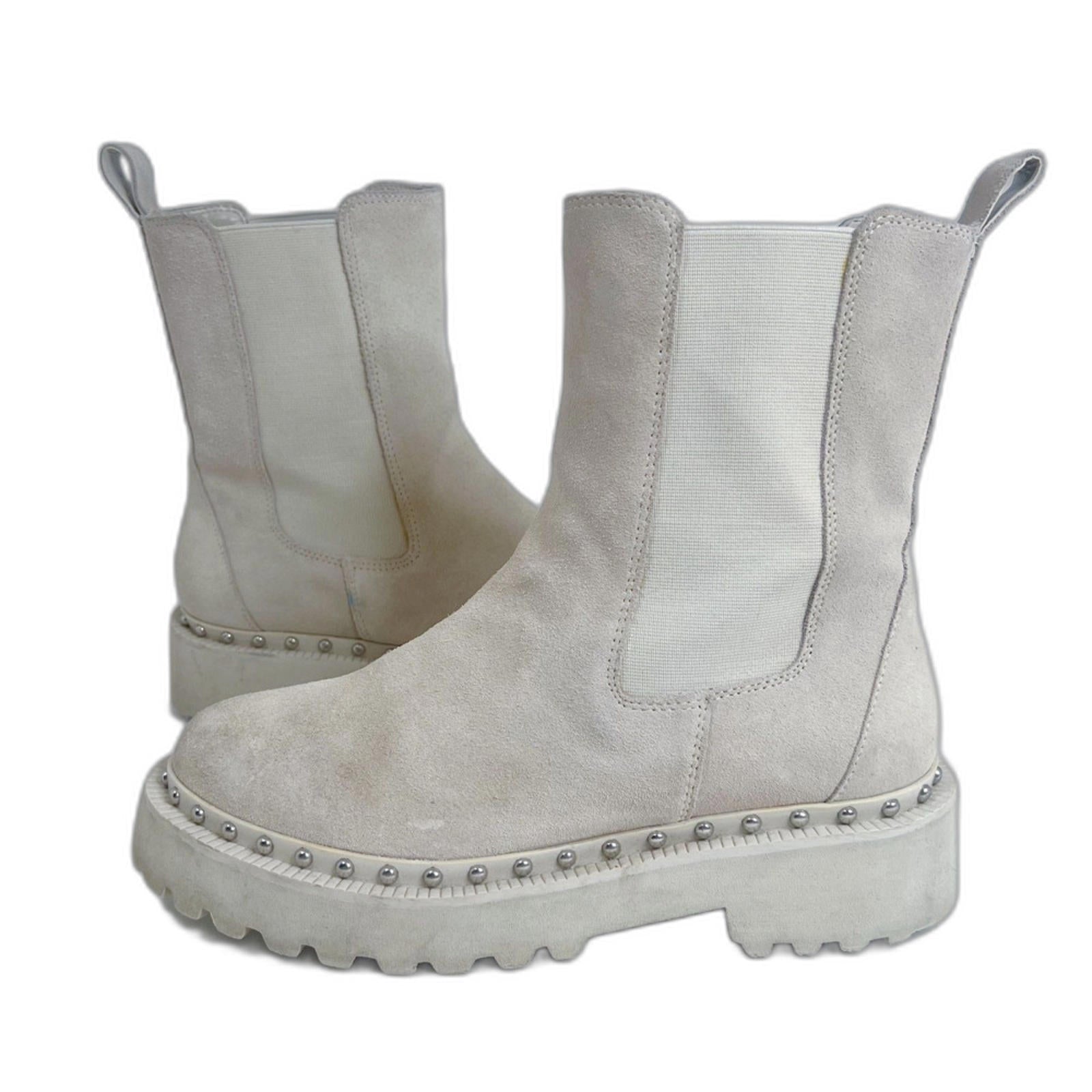 Vince Camuto Meenday Women's Chelsea Boot Lug Sole Cream Suede Size 9 by Hot Girl Secondhand
