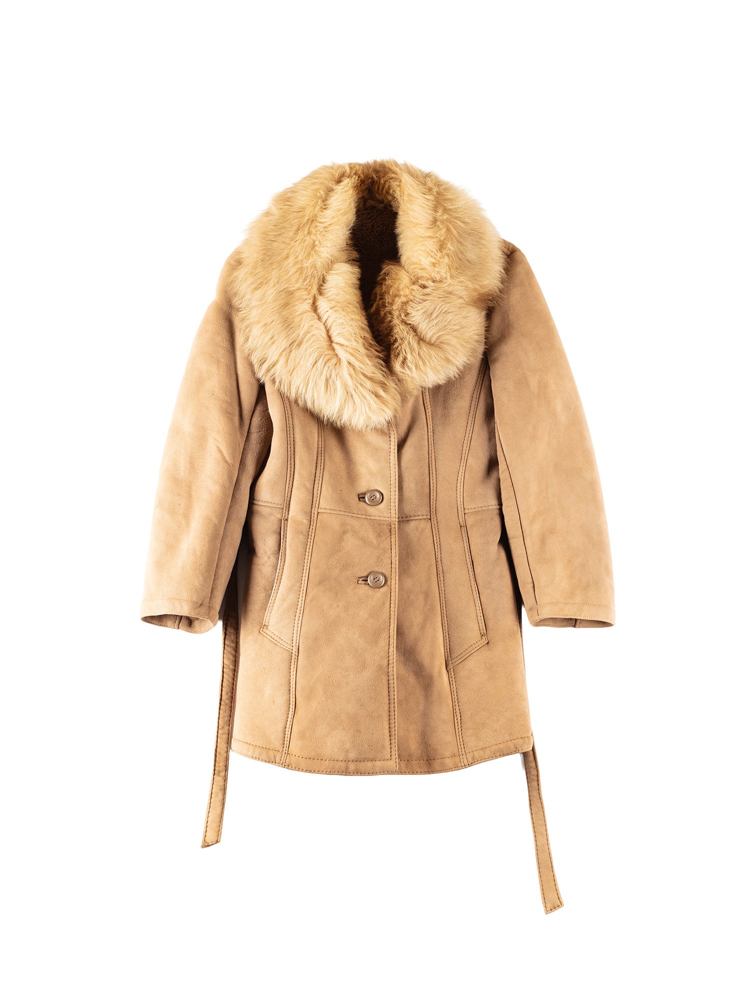 Vintage 70's Women Sheepskin Penny Lane Coat in Beige by Northern Grip