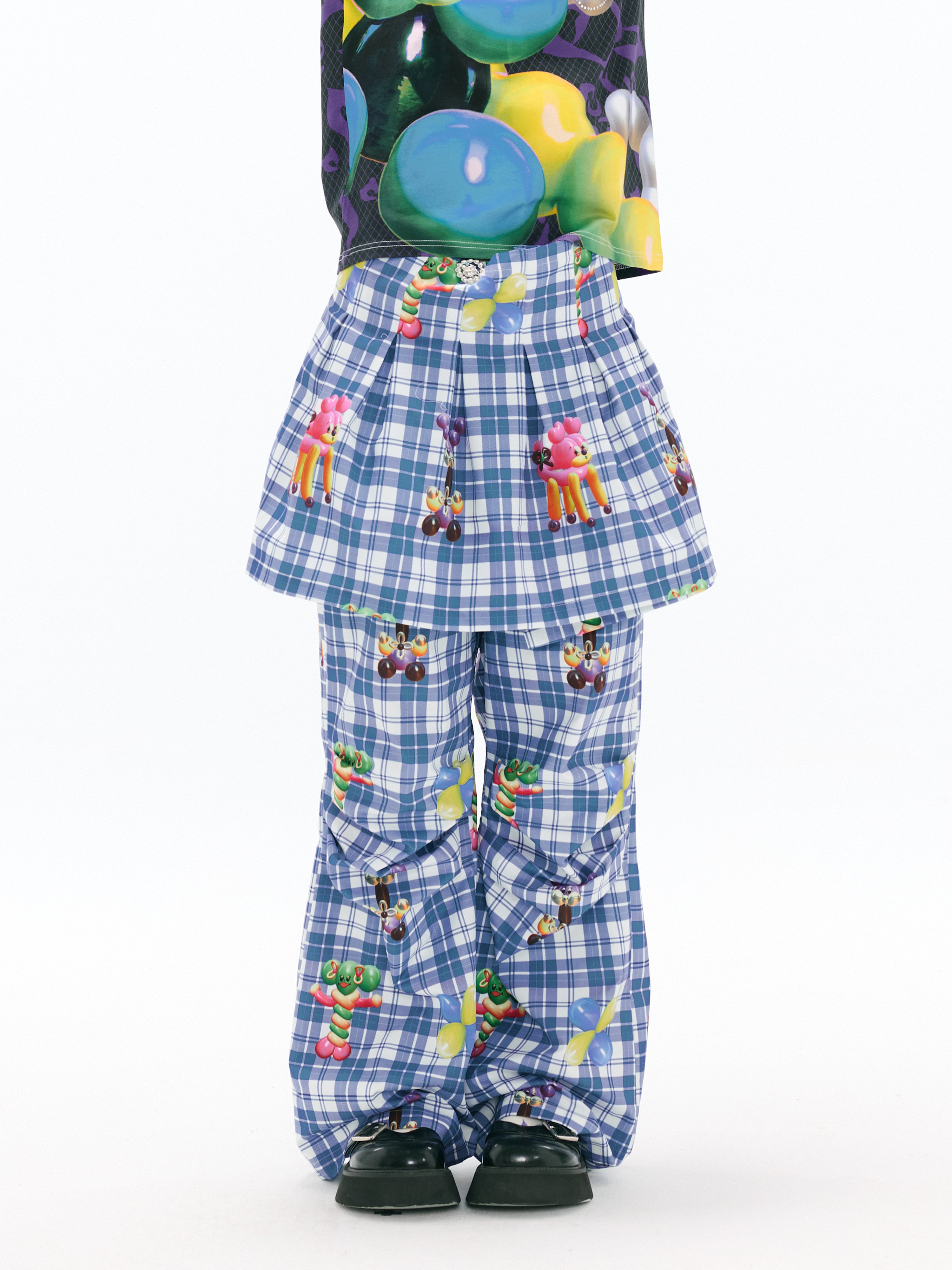 Kawaii Plaid Multi-Way Pants - sillysis by Land Decora