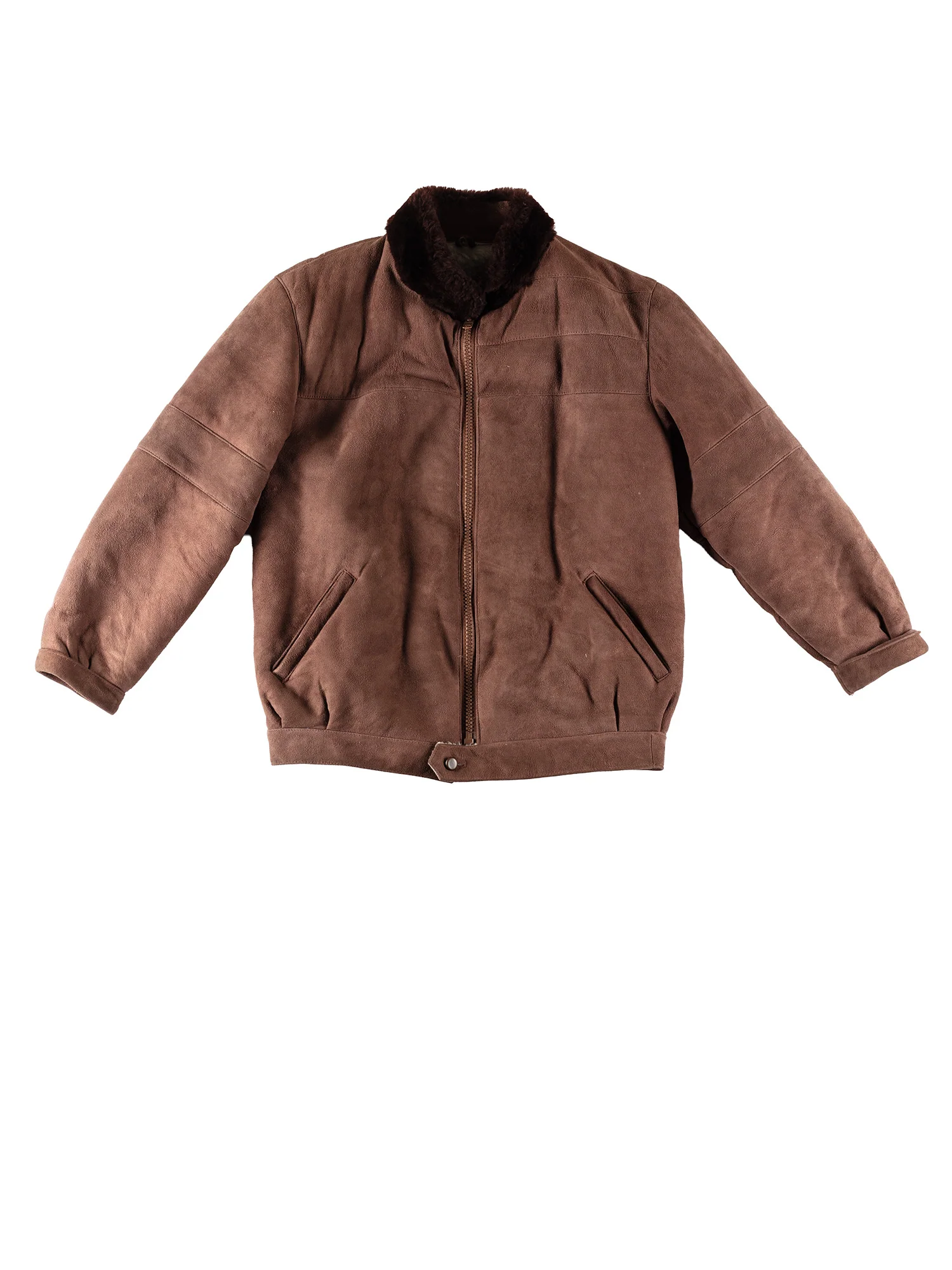 Vintage 80's Men Sheepskin Jacket in Brown by Northern Grip