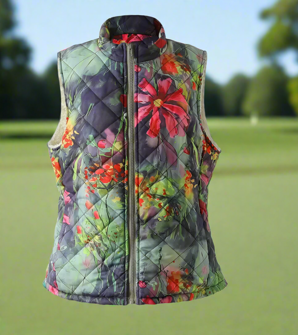Water Color Quilted Vest by Putter Girl