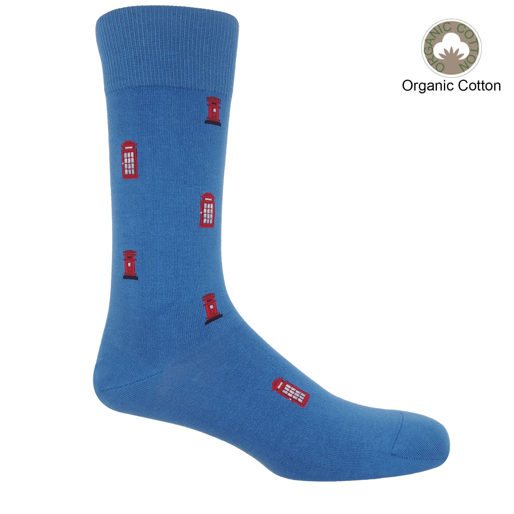Post Box Men's Socks - Blue by Peper Harow