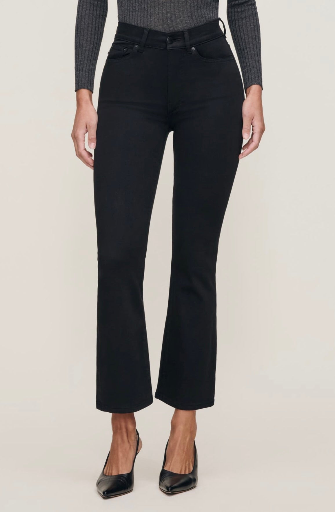 Dl1961 Bridget Boot High Rise Instasculpt Crop Jeans in Hail by Sierra Deene