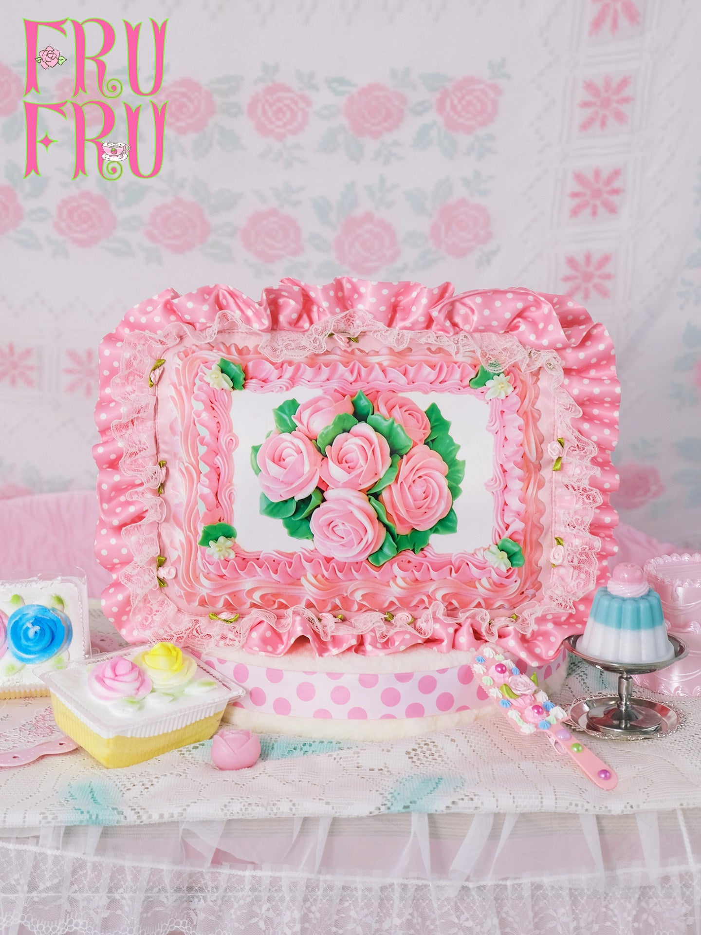 Vintage Rose Cake Shoulder Bag | Kawaii Sweet Girly Fashion Accessory by Land Decora