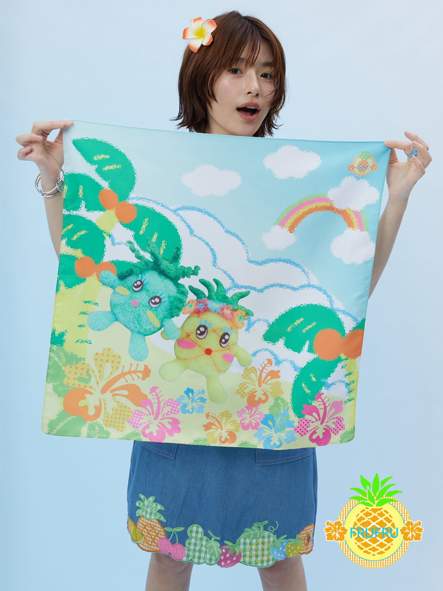Frufru Kawaii Cartoon Head Scarf | Harajuku Girlcore Hair Accessory by Land Decora