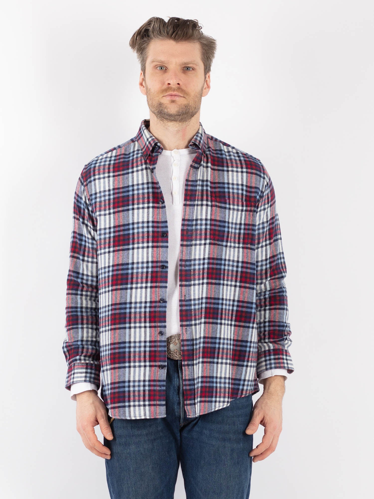 Vintage 00's Men Plaid Flannel Shirt in Multi by Northern Grip