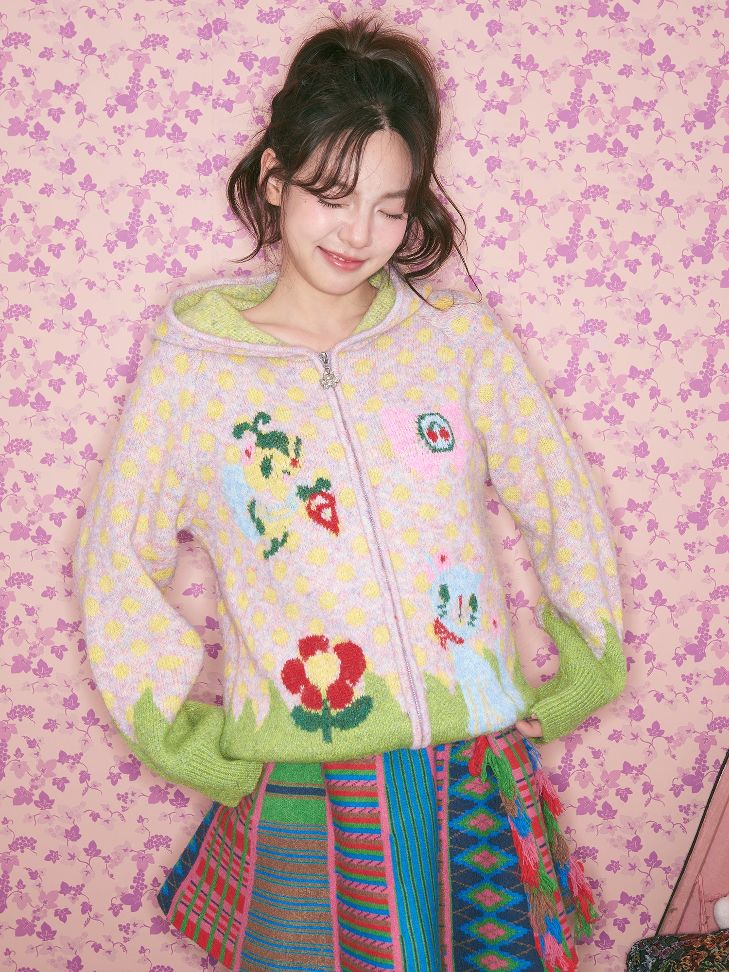 Kidcore Polka Dot Animal Hoodie - tntntutu by Land Decora
