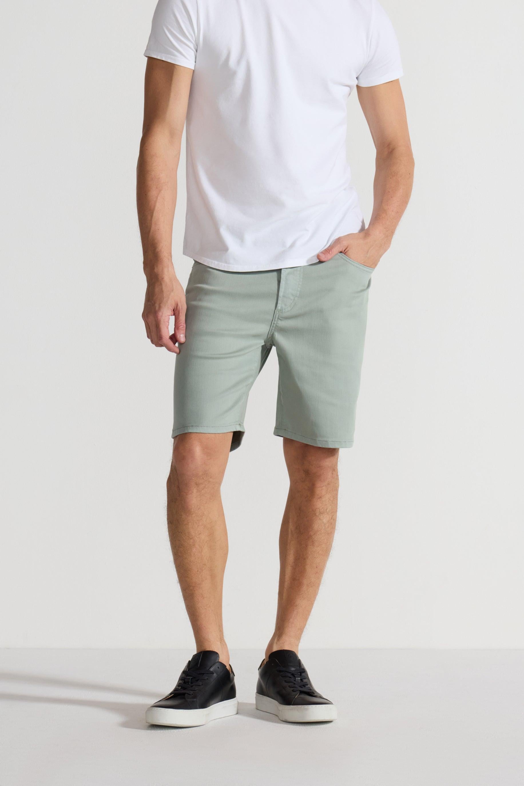 Brando Short Mineral Green Stretch Jean Short by MONFRERE