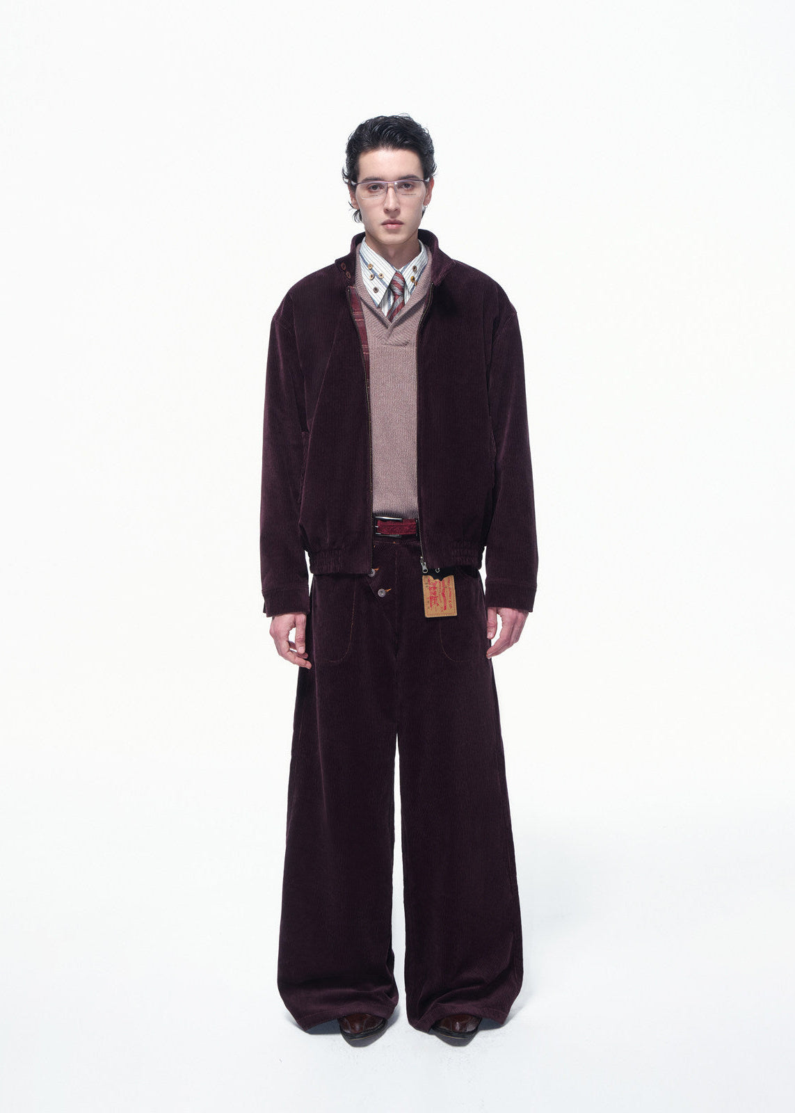 Script-X Plaid Reversible Coat by OFFCULTURE