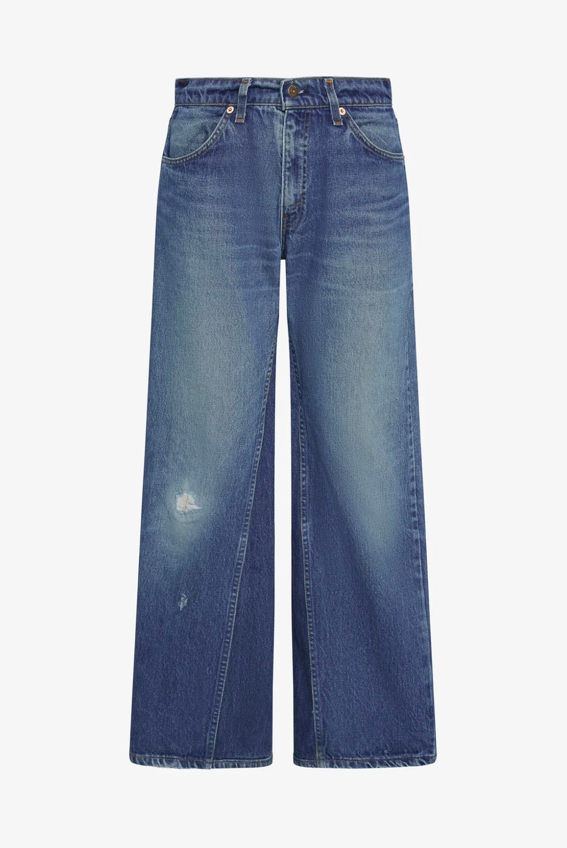 aligrace Vintage Girlfriend Utility Jeans in Medium Dark Wash by Sierra Deene