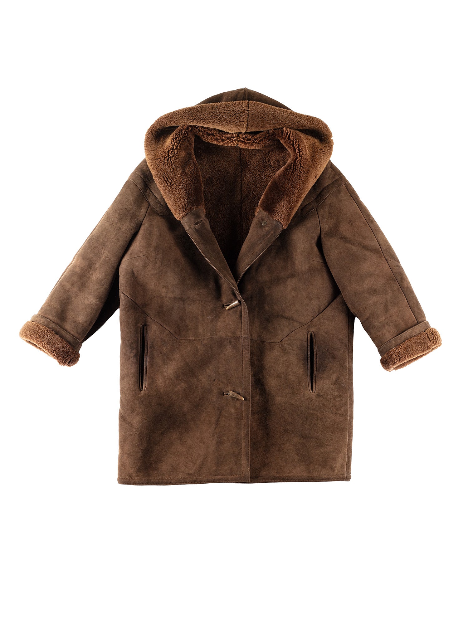 Vintage 90's Women Sheepskin Coat in Brown by Northern Grip