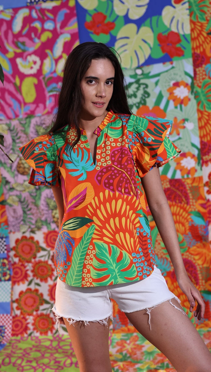 RED FOREST WREN Top by Maude Vivante