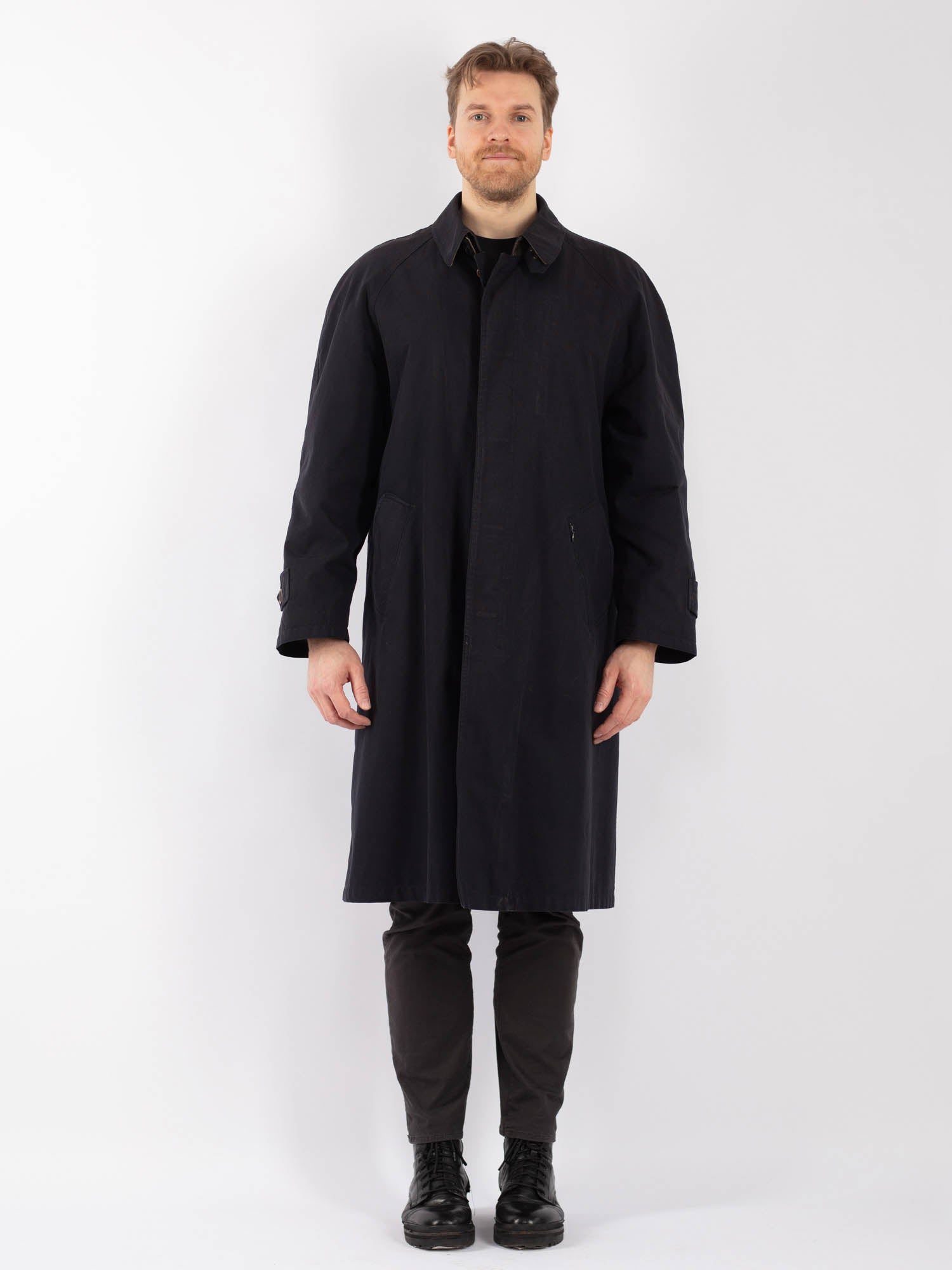 Vintage 90's Men Mac Coat in Blue by Northern Grip