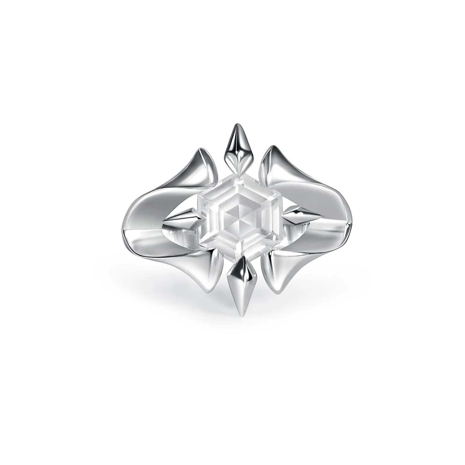 Halo Ring | Silver & Clear Quartz by Outsider Artist