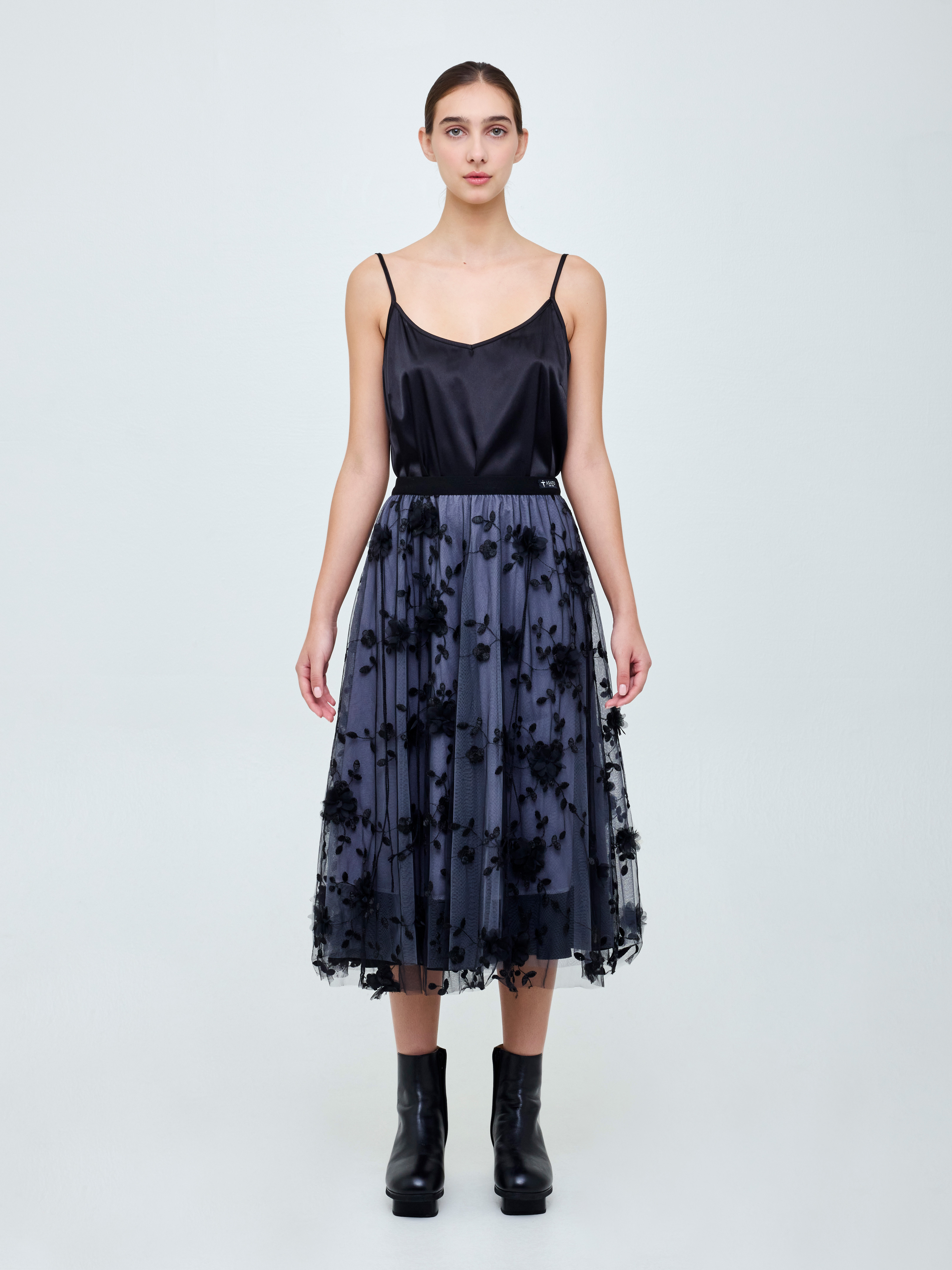 Sheer Lace Flower Skirt by ASATO