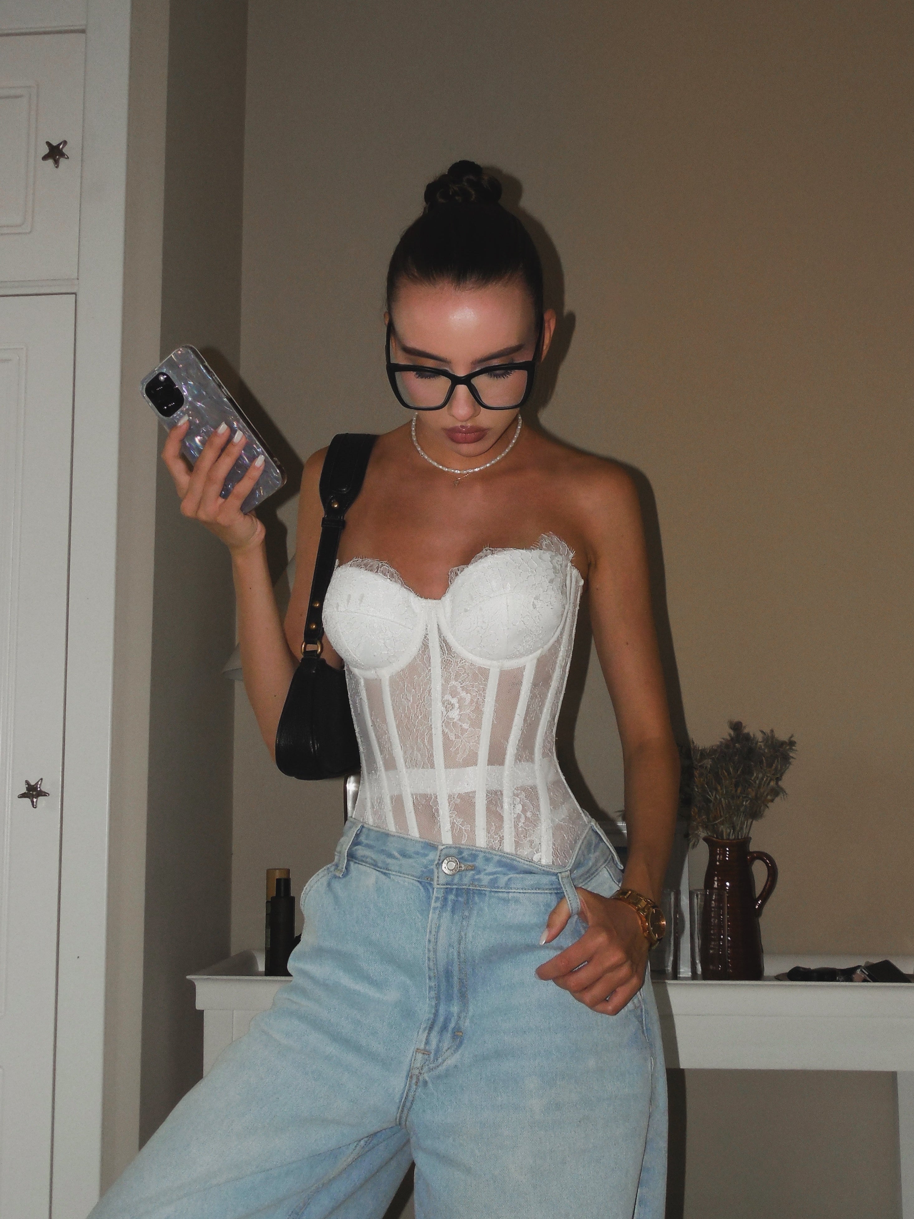 Passion Lace Corset in White by MERIEL