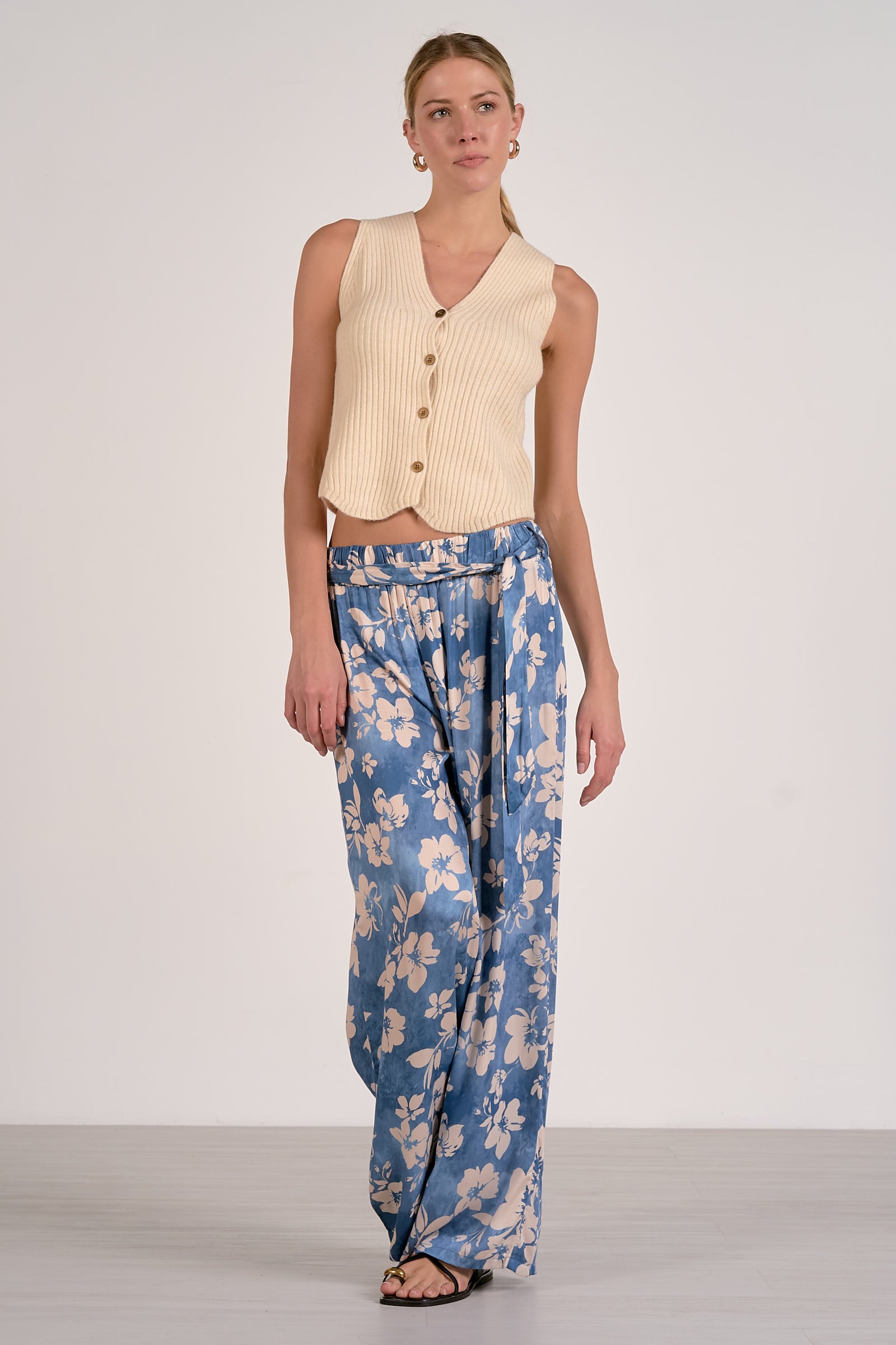 Elan Floral Belted Trousers by Sierra Deene