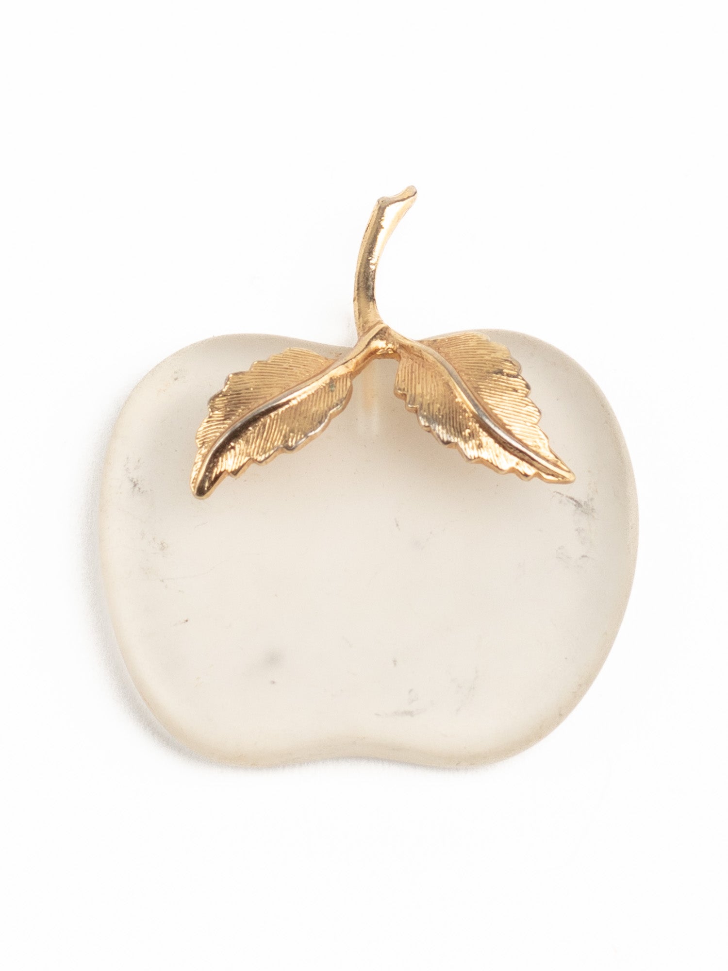 Vintage 60's Frosted Glass Apple Pendant by Northern Grip