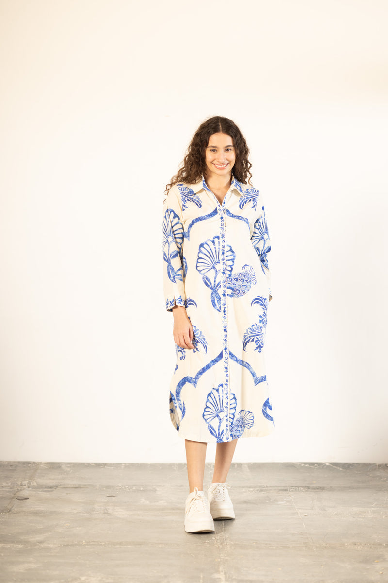BLUE FRESCO LIZ DRESS by Maude Vivante