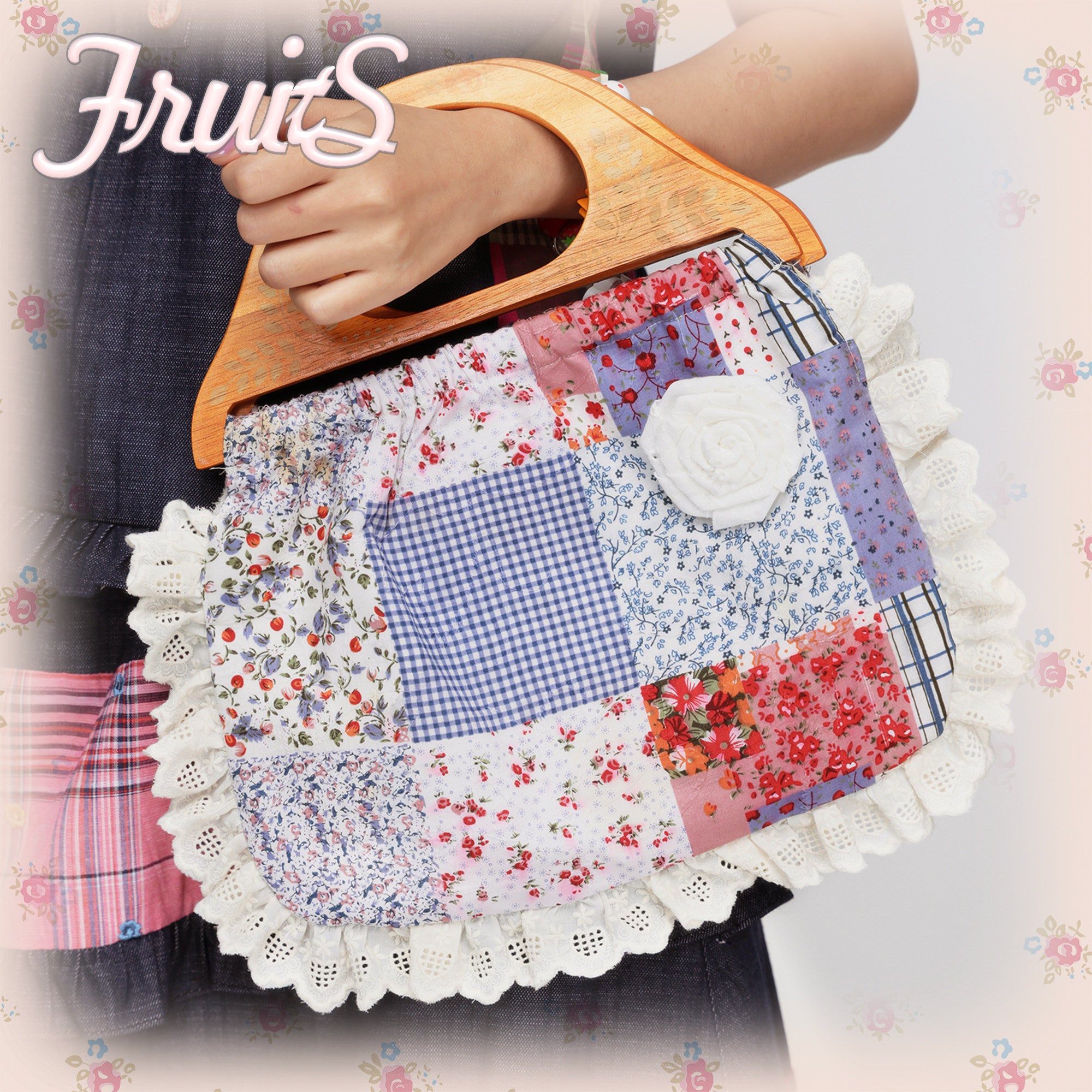 Plaid Patchwork Handbag - FRUITS by Land Decora