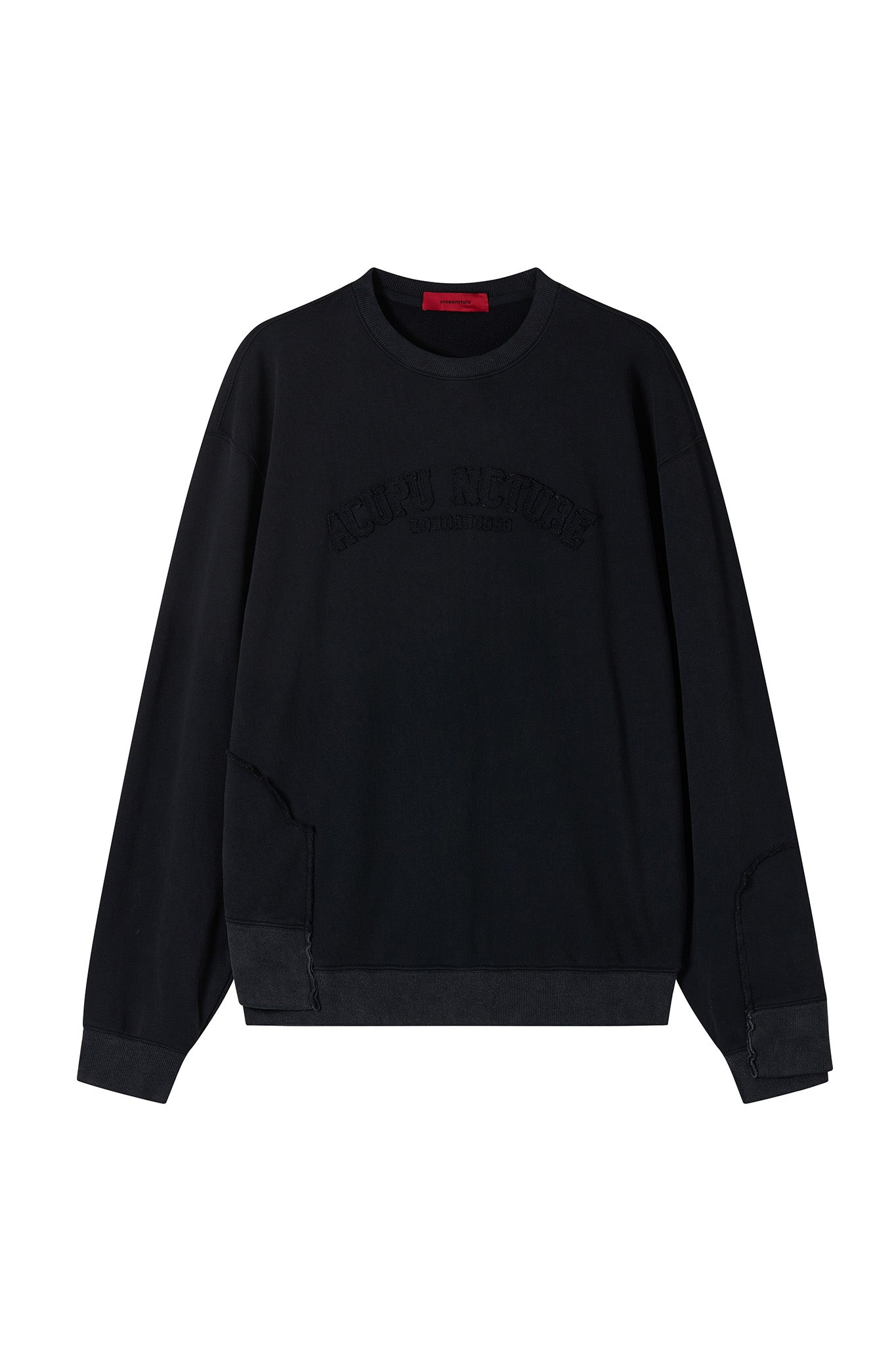 COTTON LOGO CREWNECK BLACK by Acupuncture1993