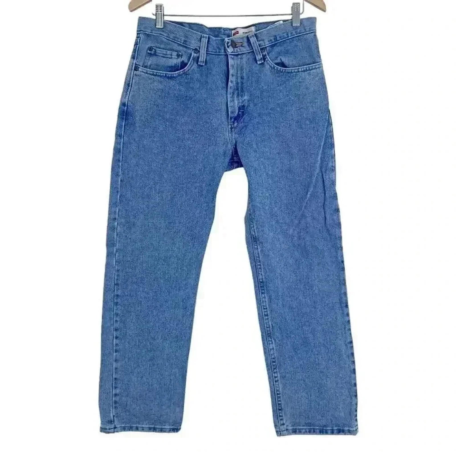 Wrangler Medium Wash Regular Fit Straight Leg Jeans Light Wash Mid Ris by Hot Girl Secondhand