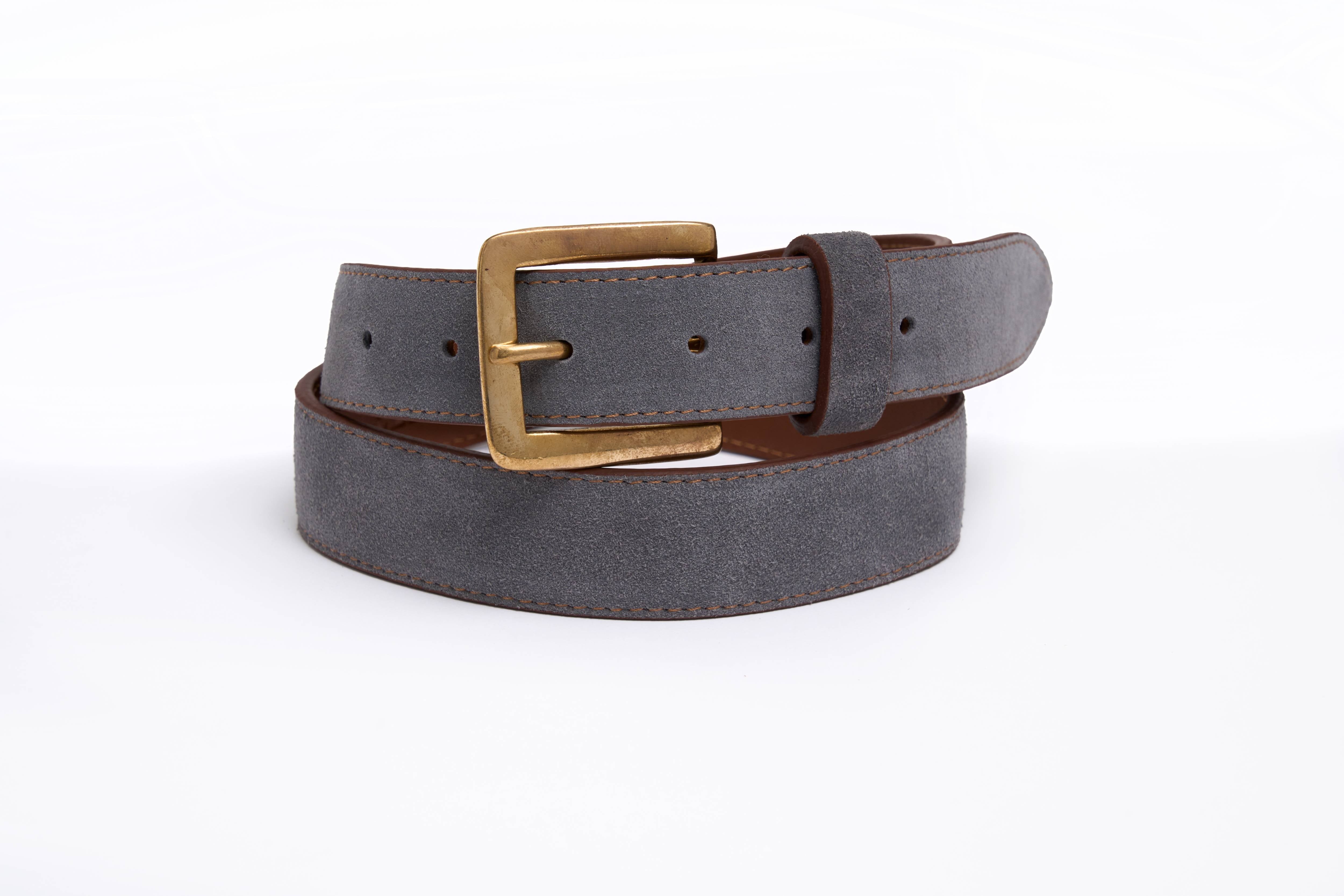 Suede Belt in Grey