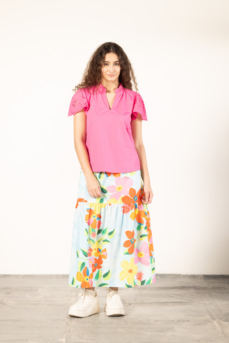 FLORAL SKY ADA SKIRT by Maude Vivante