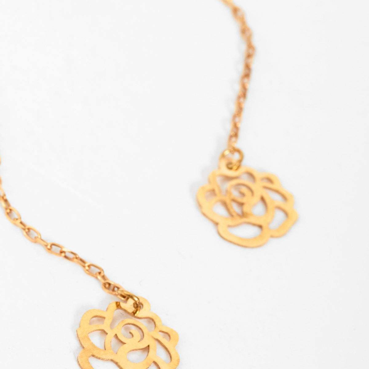 Flower Shape 18K Gold Drop Earrings By Sarvin by Sarvin