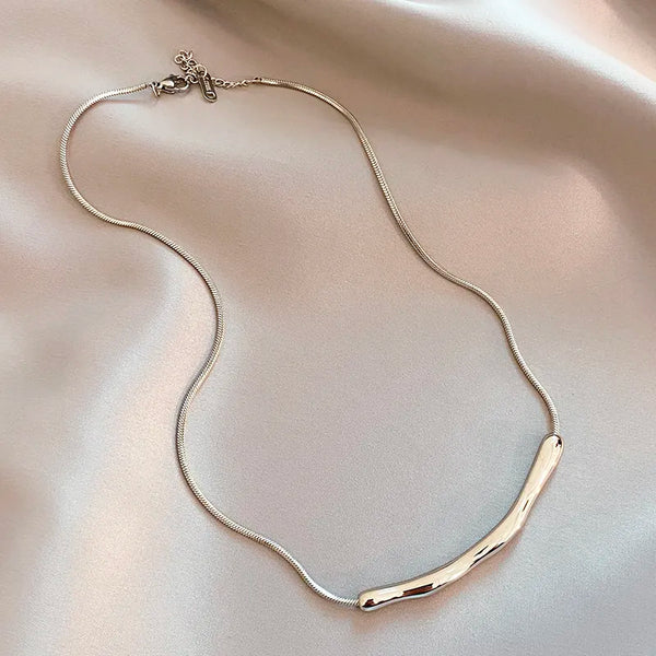 EURO DRIP NECKLACE IN WHITE GOLD 43 CM (18K GOLD PLATED & WATERPROOF) by RAËLIV