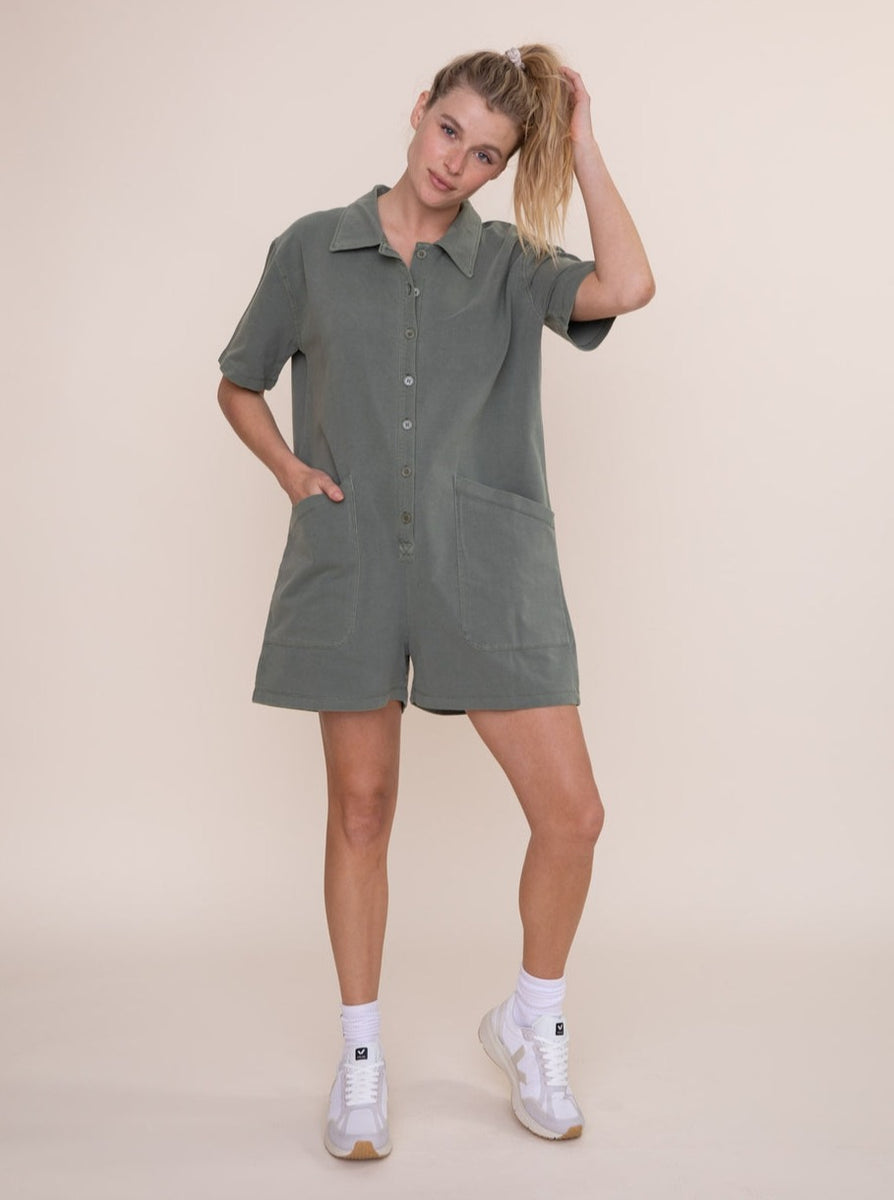 EFFORTLESS BUTTON UP ROMPER (FINAL SALE) by RAËLIV