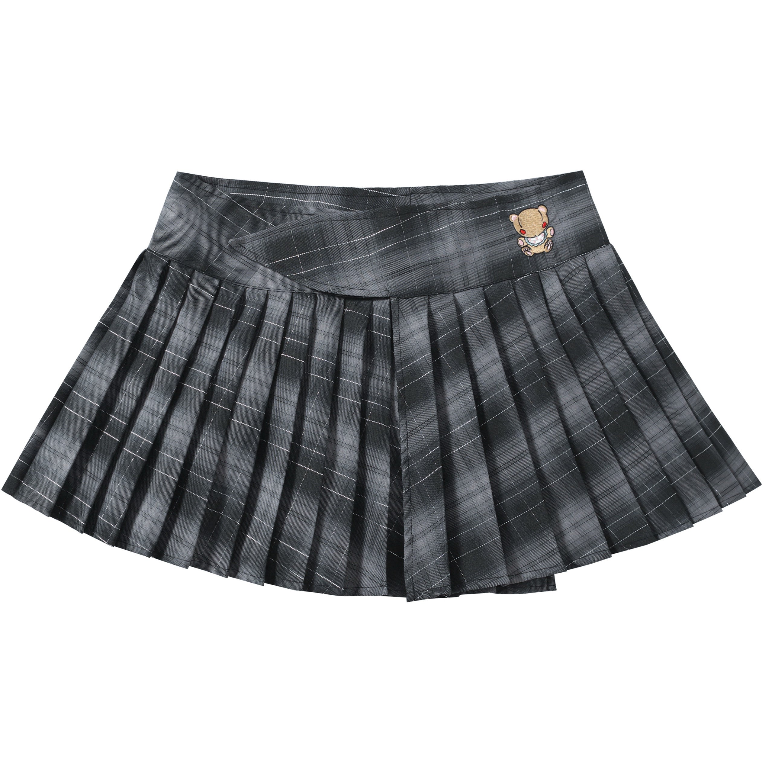 Grey Plaid Pleated Skirt – BlackBerry by Land Decora