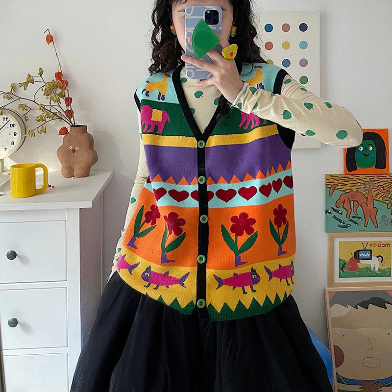 Kawaii Heart Knit Vest – uodycoco by Land Decora