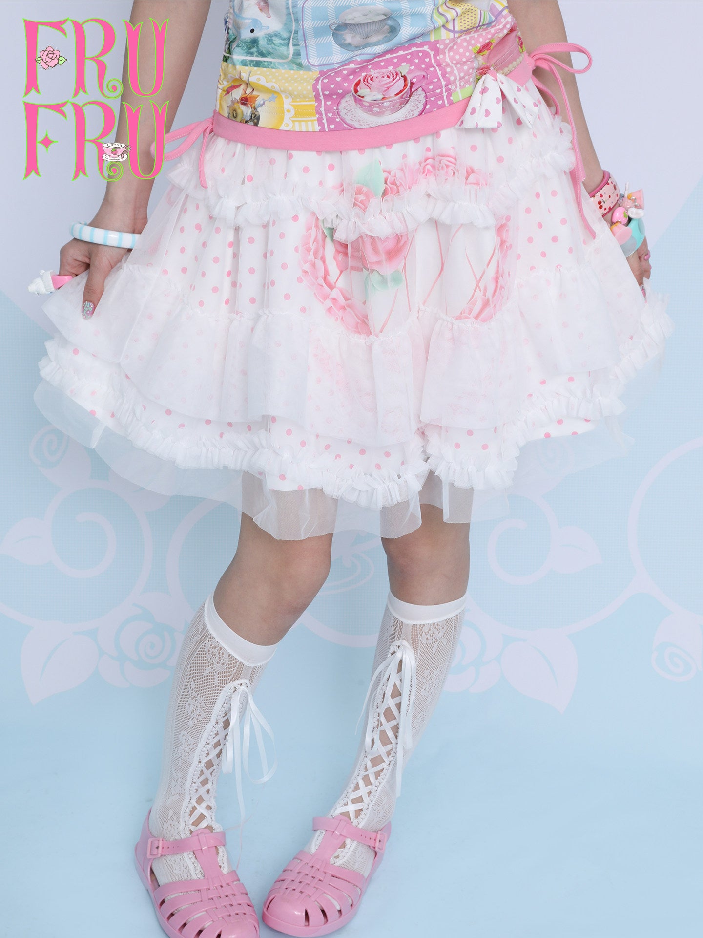 White Layered Tulle Mini Skirt | Fairy Kei Kawaii Fashion by Land Decora