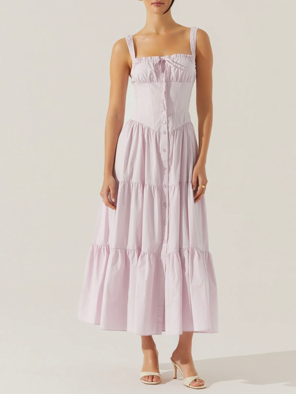 Temperance Tiered Milkmaid Maxi Dress by Sierra Deene