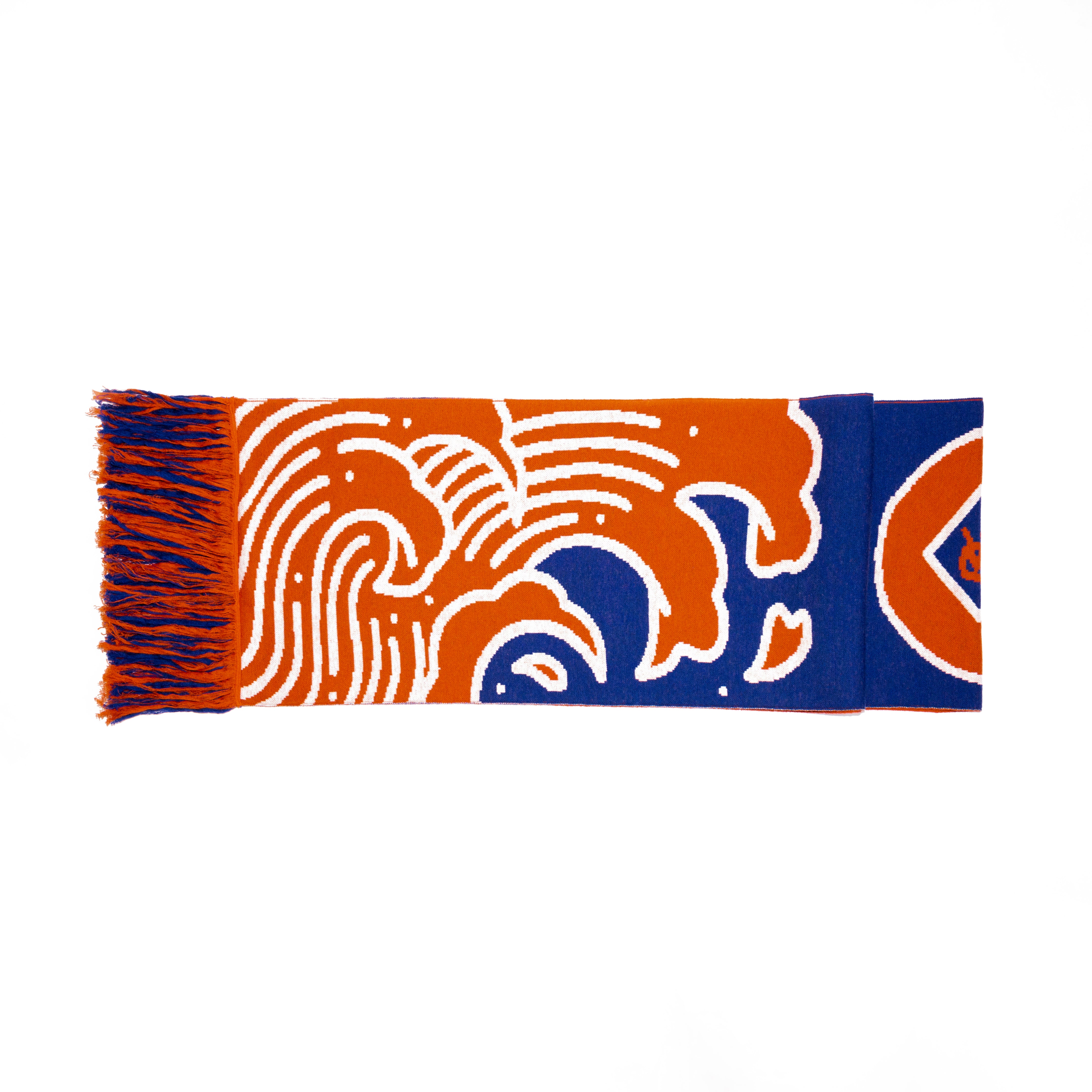Ganbei Reversible Intarsia Wool Scarf by DAWANG