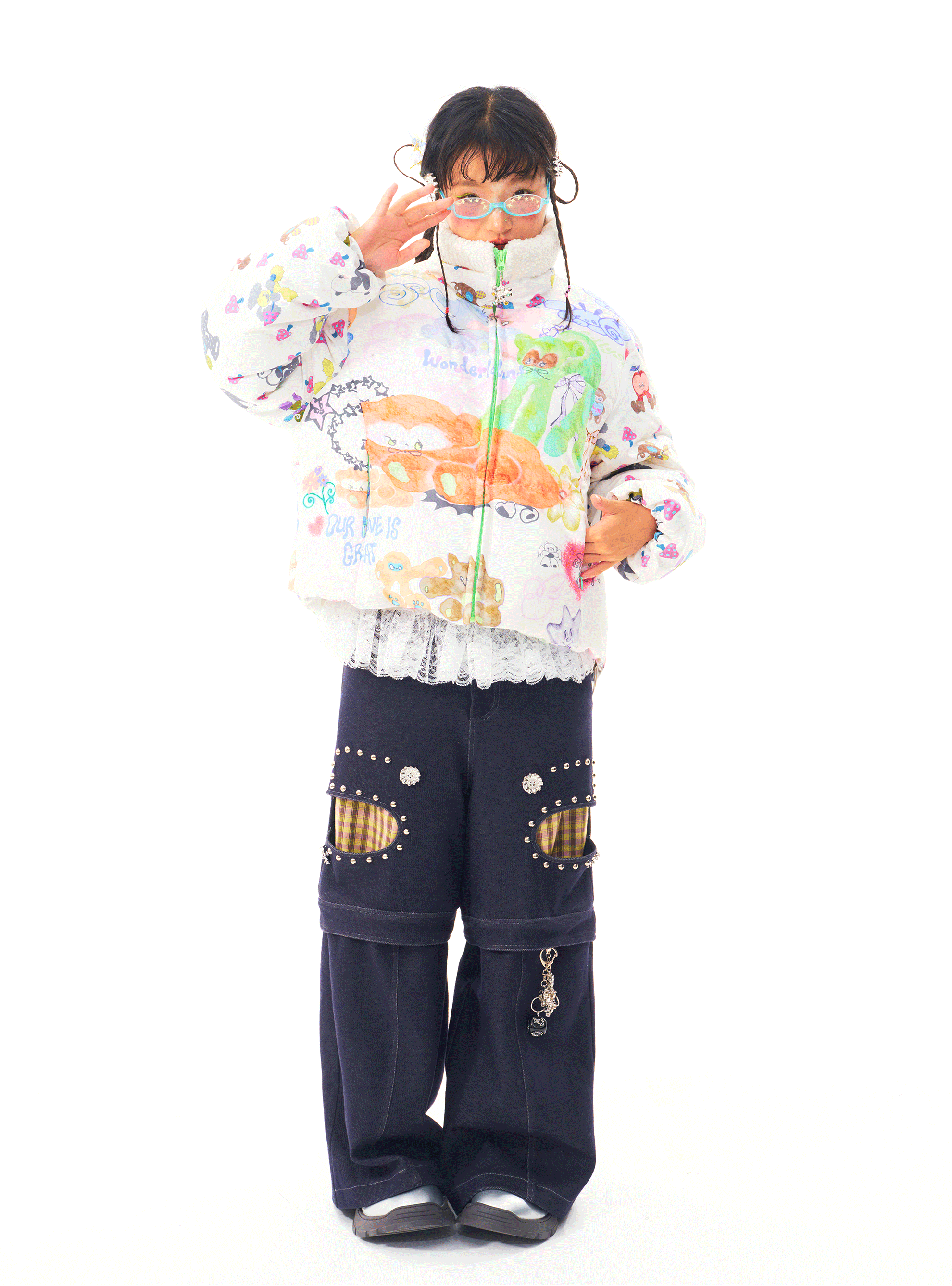 Kawaii Illustration Down Jacket - sillysis by Land Decora