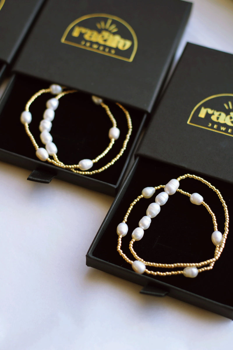SEPHORA BEADED PEARL BRACELETS (SET OF 2 + WATERPROOF) by RAËLIV
