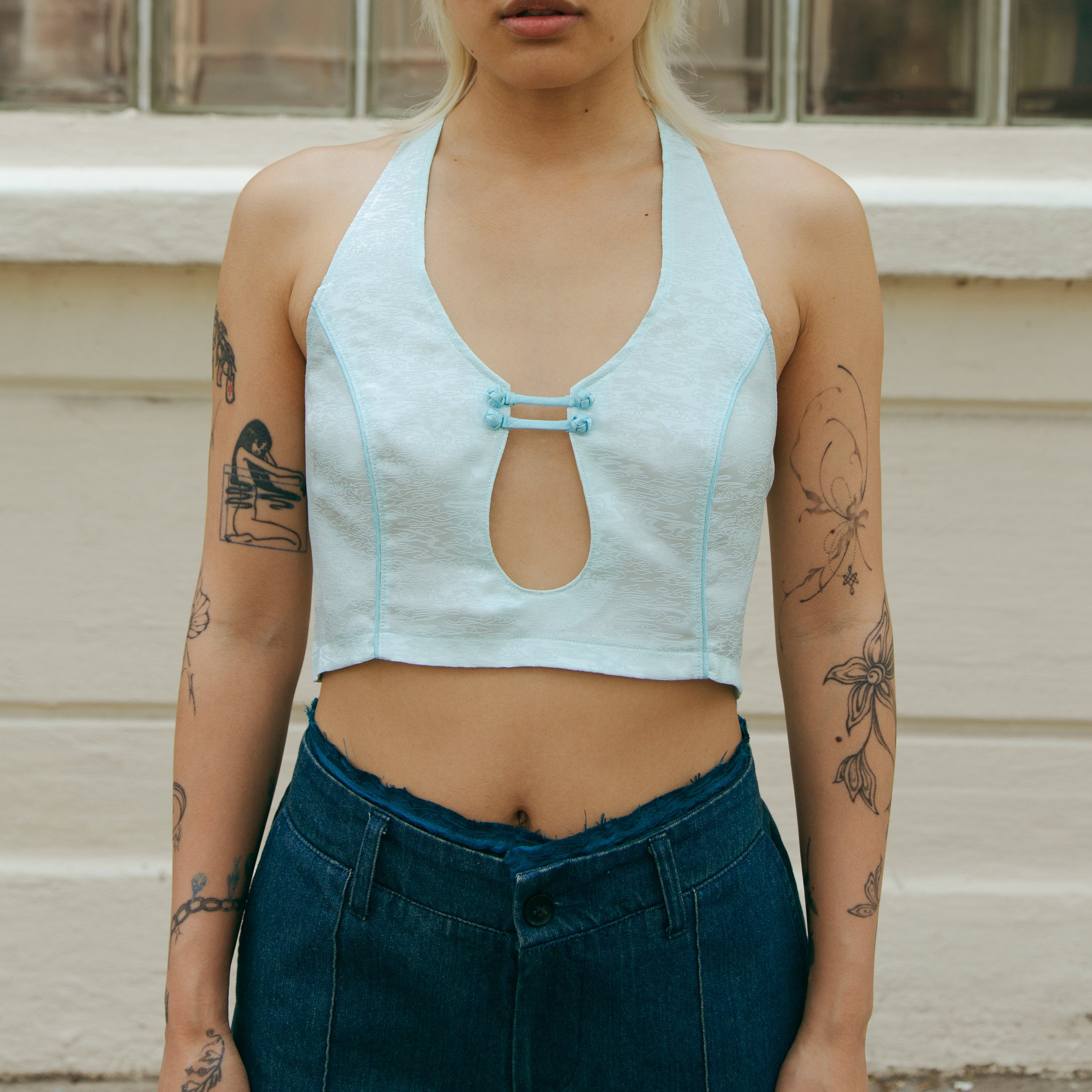 Bu Sleeveless Top Jade Blue by DAWANG