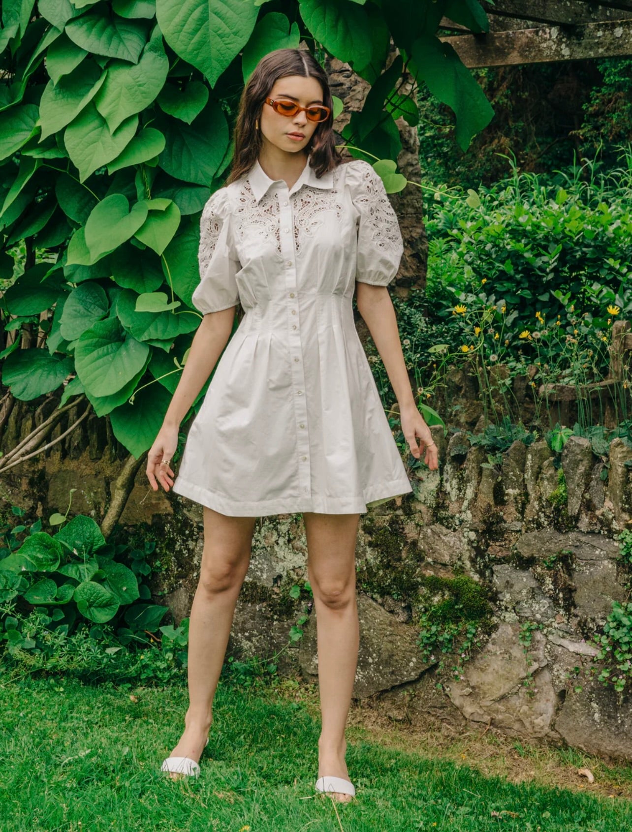 Marta Mini Dress in White by Sierra Deene