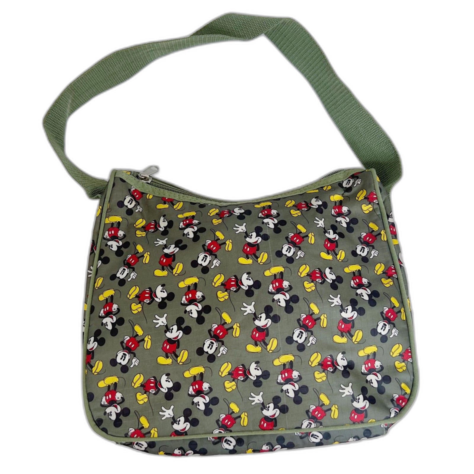 Disney Olive Green Mickey Mouse Nylon Shoulder Bag Purse by Hot Girl Secondhand