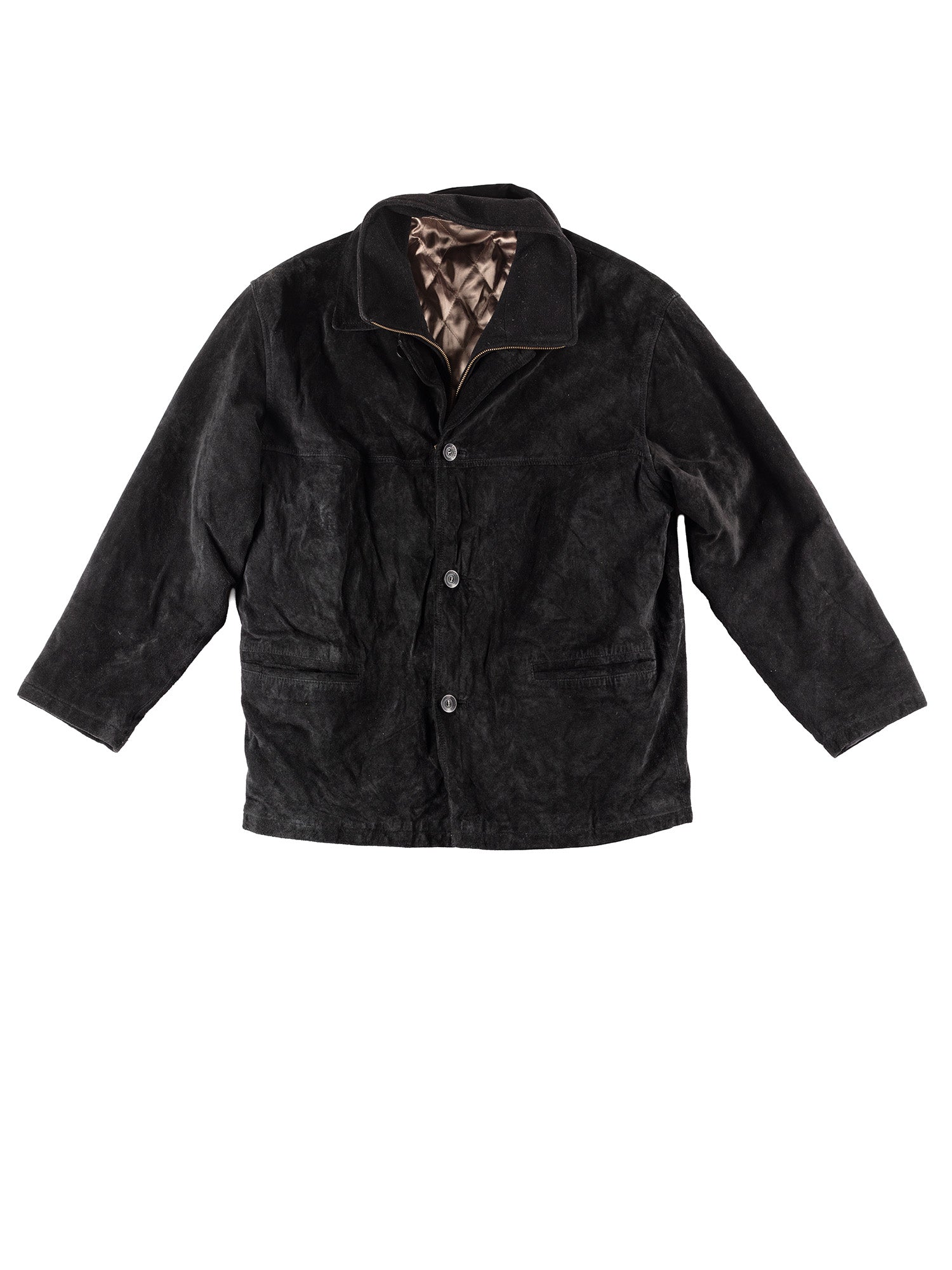 Vintage 90's Men Suede Coat in Black by Northern Grip