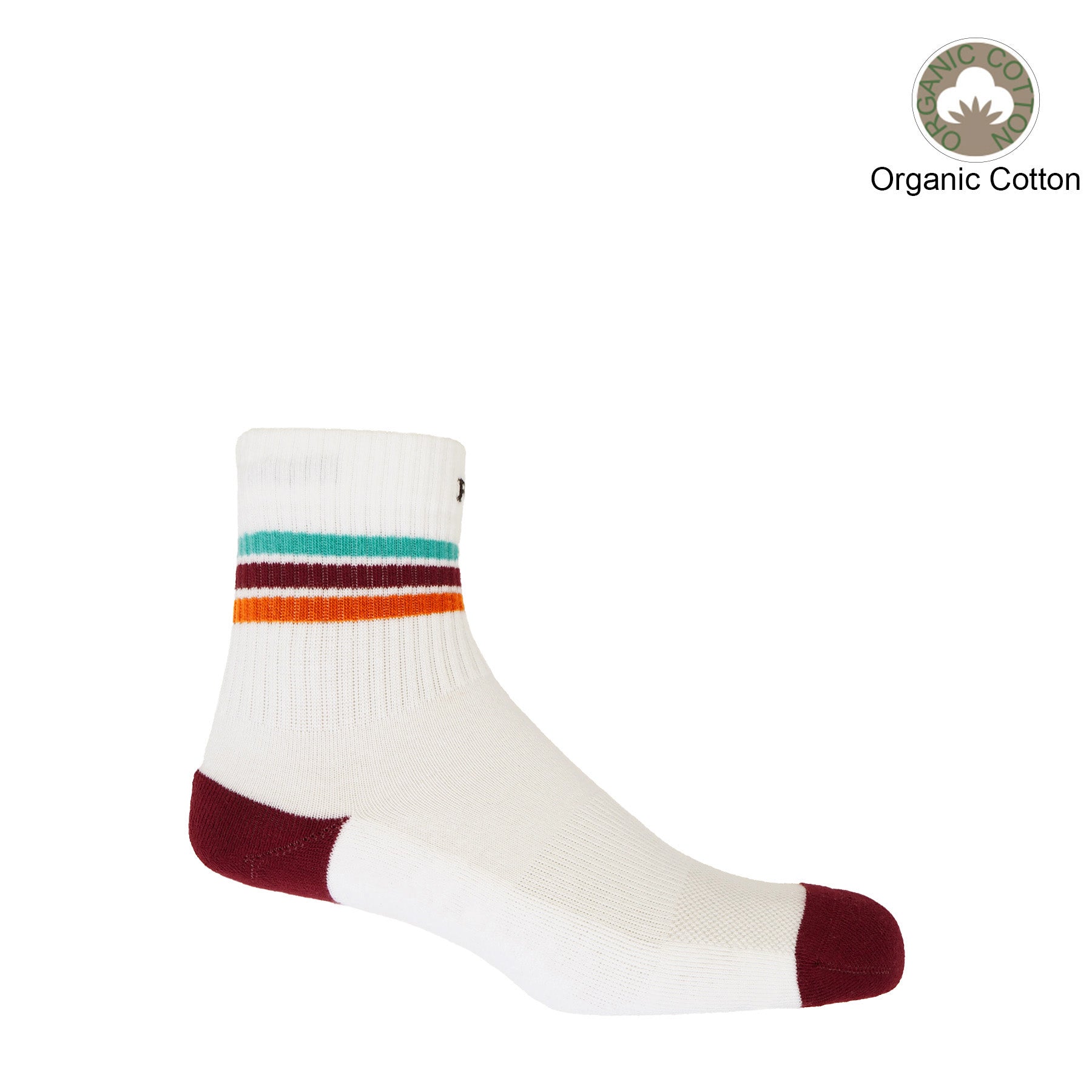 Quarter Crew Organic Men's Sport Socks - White by Peper Harow