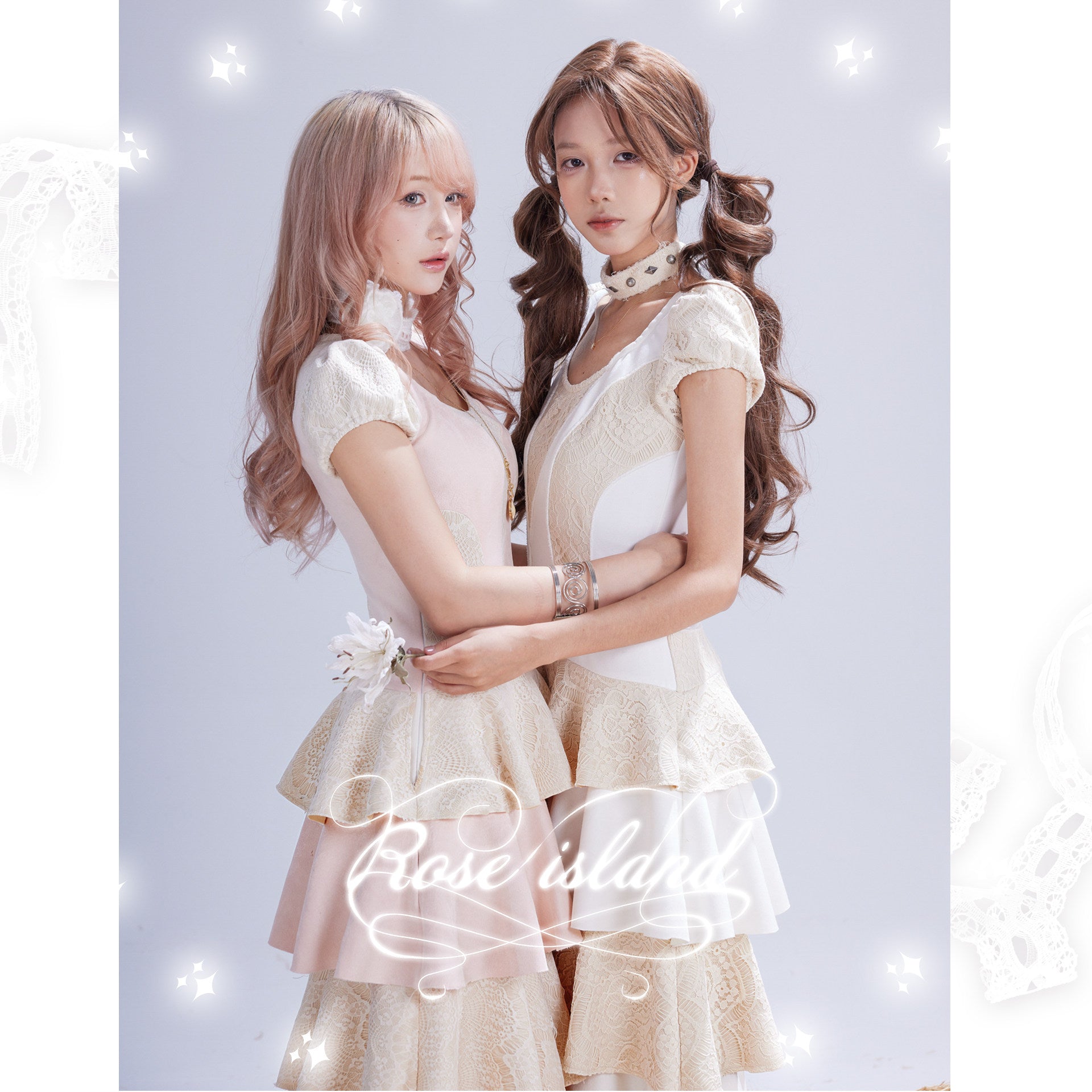 Girly Kei Lace Patchwork Dress - Rose Island by Land Decora