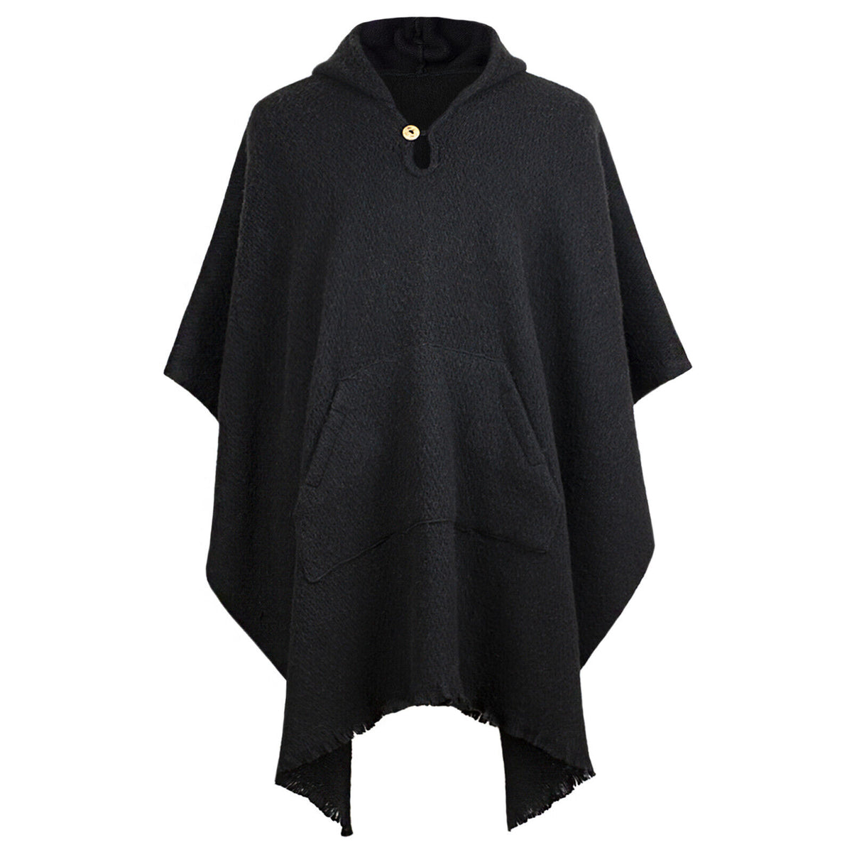 Condolanga - Llama Wool Unisex South American Handwoven Hooded Poncho by ECUALAMA