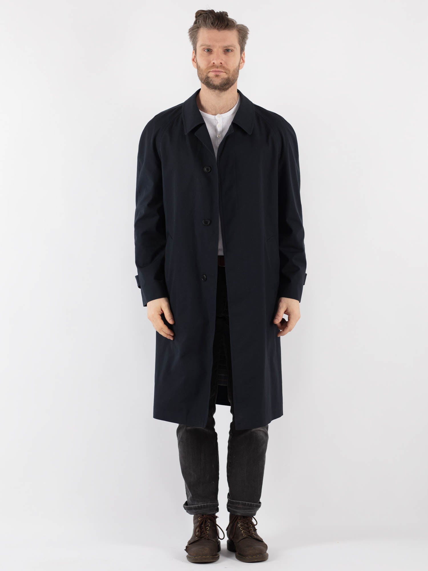 Vintage 70's Men Mac Coat in Blue by Northern Grip