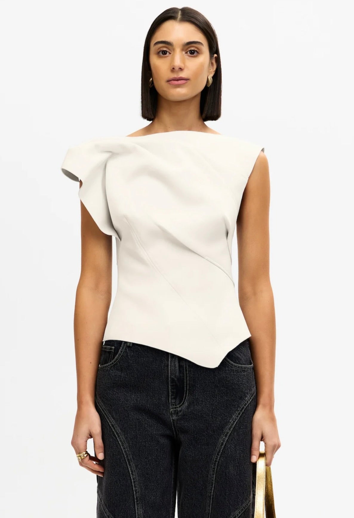 Acler Cornmore Top in Ivory by Sierra Deene