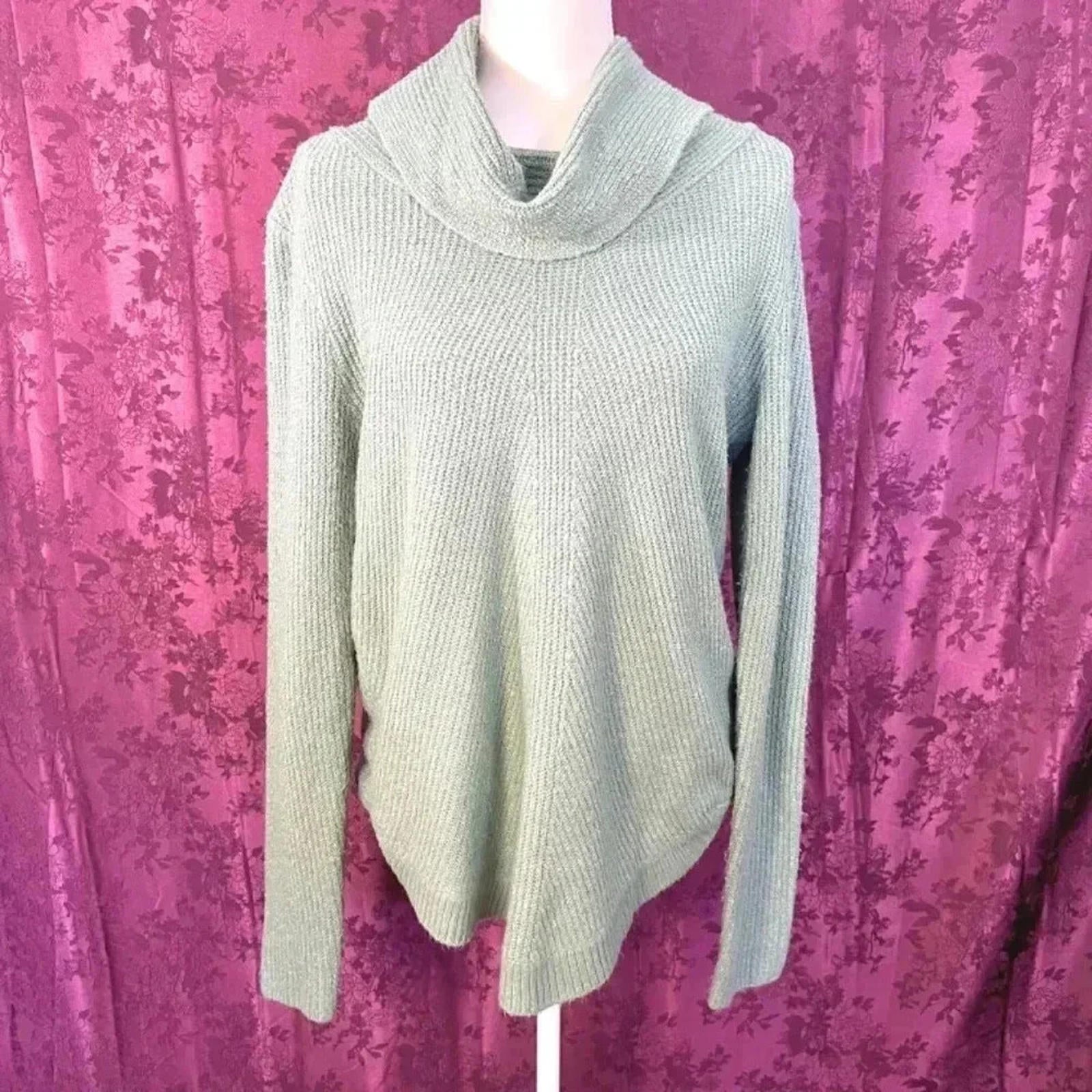 Tahari Green Cowl Neck Sweater Mock Neck Knit Women's Size L by Hot Girl Secondhand