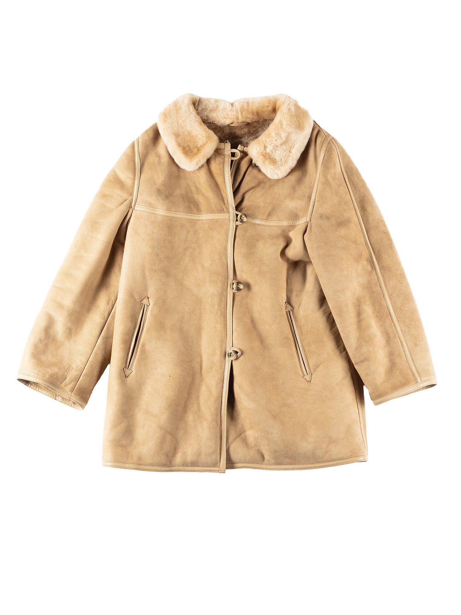 Vintage 80's Women Sheepskin Jacket in Beige by Northern Grip