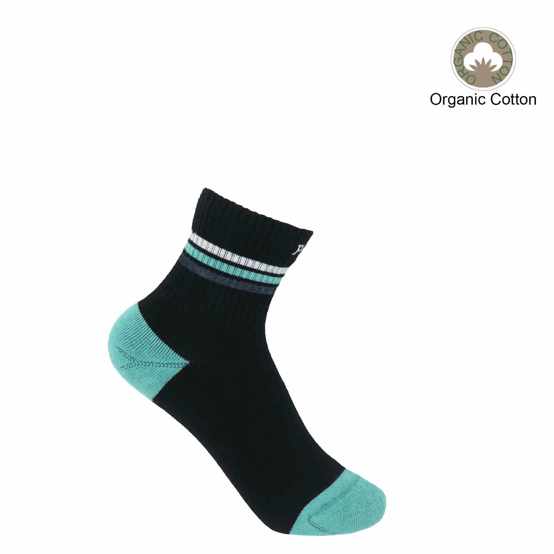 Quarter Crew Organic Women's Sport Socks - Black by Peper Harow